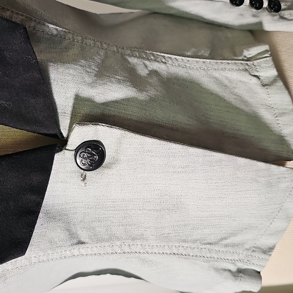 Rock & Republic Gray Tuxedo Jacket. Black Collared W/black Buttons. Size 8. - Picture 3 of 8